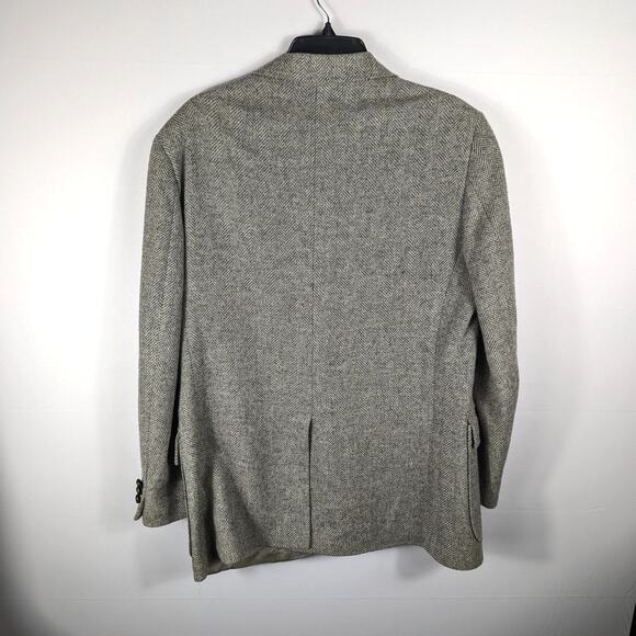 Broadstreet’s Wool Herringbone Blazer 40R Men Gray Union Made Carlin’s Vintage - Picture 2 of 5